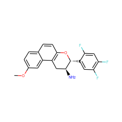 COc1ccc2ccc3c(c2c1)C[C@H](N)[C@@H](c1cc(F)c(F)cc1F)O3 ZINC001772592635