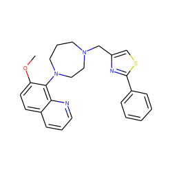 COc1ccc2cccnc2c1N1CCCN(Cc2csc(-c3ccccc3)n2)CC1 ZINC000200430775