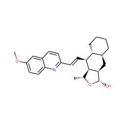 COc1ccc2nc(/C=C/[C@@H]3[C@@H]4[C@@H](C)O[C@@H](O)[C@@H]4C[C@@H]4CCCC[C@H]43)ccc2c1 ZINC000034802844