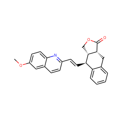 COc1ccc2nc(/C=C/[C@@H]3c4ccccc4C[C@H]4C(=O)OC[C@@H]34)ccc2c1 ZINC000028823268