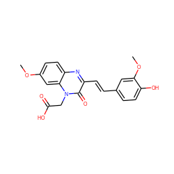 COc1ccc2nc(/C=C/c3ccc(O)c(OC)c3)c(=O)n(CC(=O)O)c2c1 ZINC001772634700