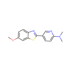 COc1ccc2nc(-c3ccc(N(C)C)nc3)sc2c1 ZINC000049045463