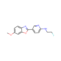 COc1ccc2nc(-c3ccc(NCCF)nc3)oc2c1 ZINC000084652628