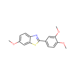 COc1ccc2nc(-c3ccc(OC)c(OC)c3)sc2c1 ZINC000013831172