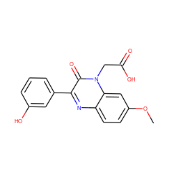 COc1ccc2nc(-c3cccc(O)c3)c(=O)n(CC(=O)O)c2c1 ZINC001772587617