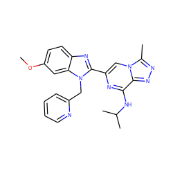 COc1ccc2nc(-c3cn4c(C)nnc4c(NC(C)C)n3)n(Cc3ccccn3)c2c1 ZINC000209315397