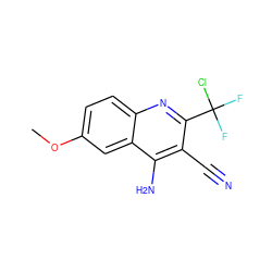 COc1ccc2nc(C(F)(F)Cl)c(C#N)c(N)c2c1 ZINC000020103209