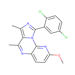 COc1ccc2nc(C)c3c(C)nc(-c4cc(Cl)ccc4Cl)n3c2n1 ZINC000073169856