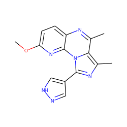 COc1ccc2nc(C)c3c(C)nc(-c4cn[nH]c4)n3c2n1 ZINC000073163910