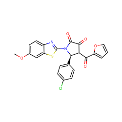 COc1ccc2nc(N3C(=O)C(=O)C(C(=O)c4ccco4)[C@H]3c3ccc(Cl)cc3)sc2c1 ZINC000008816854