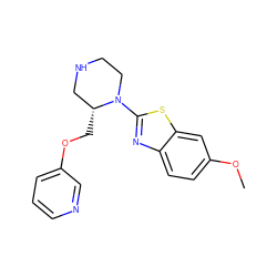 COc1ccc2nc(N3CCNC[C@H]3COc3cccnc3)sc2c1 ZINC000114573482