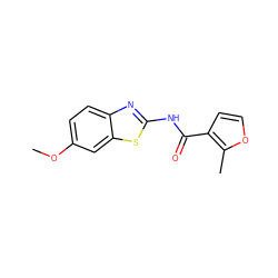 COc1ccc2nc(NC(=O)c3ccoc3C)sc2c1 ZINC000001053650