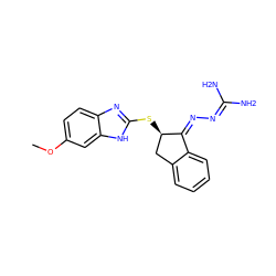 COc1ccc2nc(S[C@@H]3Cc4ccccc4/C3=N\N=C(N)N)[nH]c2c1 ZINC000043010170