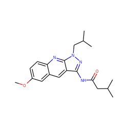 COc1ccc2nc3c(cc2c1)c(NC(=O)CC(C)C)nn3CC(C)C ZINC000017247864