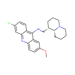 COc1ccc2nc3cc(Cl)ccc3c(NC[C@@H]3CCCN4CCCC[C@H]34)c2c1 ZINC000005519367