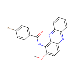 COc1ccc2nc3ccccc3nc2c1NC(=O)c1ccc(Br)cc1 ZINC000005259632