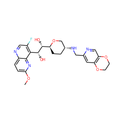 COc1ccc2ncc(F)c([C@@H](O)[C@H](O)[C@@H]3CC[C@@H](NCc4cc5c(cn4)OCCO5)CO3)c2n1 ZINC000096284027