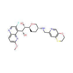 COc1ccc2ncc(F)c([C@@H](O)[C@H](O)[C@@H]3CC[C@@H](NCc4cc5c(cn4)OCCS5)CO3)c2n1 ZINC000096284026