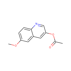 COc1ccc2ncc(OC(C)=O)cc2c1 ZINC000000431679