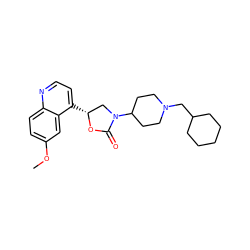 COc1ccc2nccc([C@@H]3CN(C4CCN(CC5CCCCC5)CC4)C(=O)O3)c2c1 ZINC000028893516