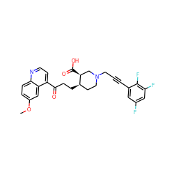 COc1ccc2nccc(C(=O)CC[C@@H]3CCN(CC#Cc4cc(F)cc(F)c4F)C[C@@H]3C(=O)O)c2c1 ZINC000006717048