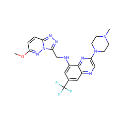 COc1ccc2nnc(CNc3cc(C(F)(F)F)cc4ncc(N5CCN(C)CC5)nc34)n2n1 ZINC000095560414