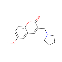 COc1ccc2oc(=O)c(CN3CCCC3)cc2c1 ZINC000103269041