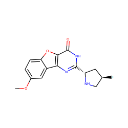 COc1ccc2oc3c(=O)[nH]c([C@@H]4C[C@@H](F)CN4)nc3c2c1 ZINC000043206170