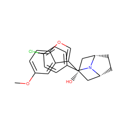 COc1ccc2occ(CN3[C@H]4CC[C@@H]3C[C@@](O)(c3ccc(Cl)cc3)C4)c2c1 ZINC000101185423