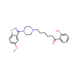 COc1ccc2onc(N3CCN(CCCCCC(=O)c4ccccc4O)CC3)c2c1 ZINC000013493253