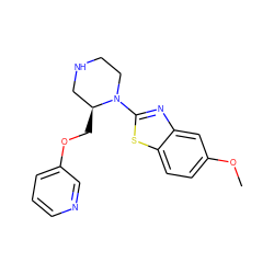 COc1ccc2sc(N3CCNC[C@@H]3COc3cccnc3)nc2c1 ZINC000114579448