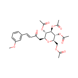 COc1cccc(/C=C/C(=O)C[C@@H]2O[C@H](COC(C)=O)[C@@H](OC(C)=O)[C@H](OC(C)=O)[C@H]2OC(C)=O)c1 ZINC000299824285