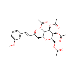 COc1cccc(/C=C/C(=O)C[C@@H]2O[C@H](COC(C)=O)[C@H](OC(C)=O)[C@H](OC(C)=O)[C@H]2OC(C)=O)c1 ZINC000299824280