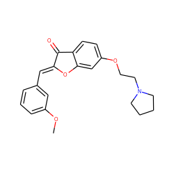 COc1cccc(/C=C2\Oc3cc(OCCN4CCCC4)ccc3C2=O)c1 ZINC000299825200