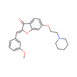 COc1cccc(/C=C2\Oc3cc(OCCN4CCCCC4)ccc3C2=O)c1 ZINC000299820167