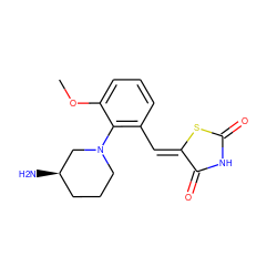 COc1cccc(/C=C2\SC(=O)NC2=O)c1N1CCC[C@@H](N)C1 ZINC000084652874