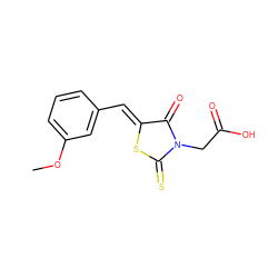 COc1cccc(/C=C2\SC(=S)N(CC(=O)O)C2=O)c1 ZINC000013343658