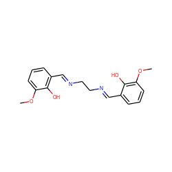 COc1cccc(/C=N/CC/N=C/c2cccc(OC)c2O)c1O ZINC000033969753