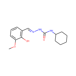 COc1cccc(/C=N/NC(=O)NC2CCCCC2)c1O ZINC000003222465