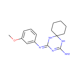 COc1cccc(/N=C2/N=C(N)NC3(CCCCC3)N2)c1 ZINC000000472779