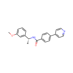COc1cccc([C@@H](C)NC(=O)c2ccc(-c3ccncc3)cc2)c1 ZINC000063298335