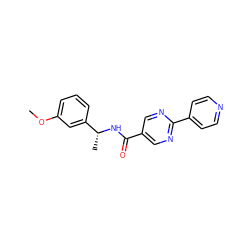 COc1cccc([C@@H](C)NC(=O)c2cnc(-c3ccncc3)nc2)c1 ZINC000063540324