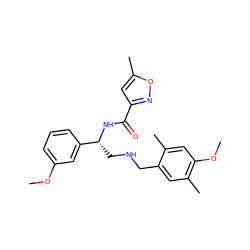 COc1cccc([C@@H](CNCc2cc(C)c(OC)cc2C)NC(=O)c2cc(C)on2)c1 ZINC000653846193