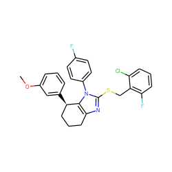 COc1cccc([C@@H]2CCCc3nc(SCc4c(F)cccc4Cl)n(-c4ccc(F)cc4)c32)c1 ZINC001772651313