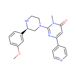 COc1cccc([C@@H]2CN(c3nc(-c4ccncc4)cc(=O)n3C)CCN2)c1 ZINC000116772925