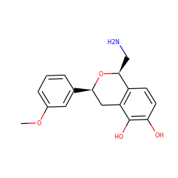 COc1cccc([C@@H]2Cc3c(ccc(O)c3O)[C@H](CN)O2)c1 ZINC000013823801