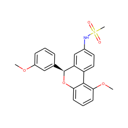 COc1cccc([C@@H]2Oc3cccc(OC)c3-c3ccc(NS(C)(=O)=O)cc32)c1 ZINC000026179058