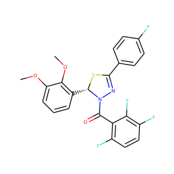 COc1cccc([C@@H]2SC(c3ccc(F)cc3)=NN2C(=O)c2c(F)ccc(F)c2F)c1OC ZINC000014972969