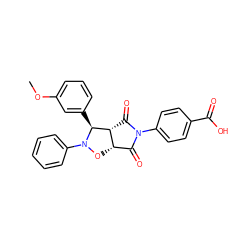COc1cccc([C@H]2[C@@H]3C(=O)N(c4ccc(C(=O)O)cc4)C(=O)[C@@H]3ON2c2ccccc2)c1 ZINC000084713907