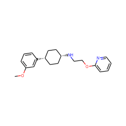 COc1cccc([C@H]2CC[C@@H](NCCOc3ccccn3)CC2)c1 ZINC000261157139